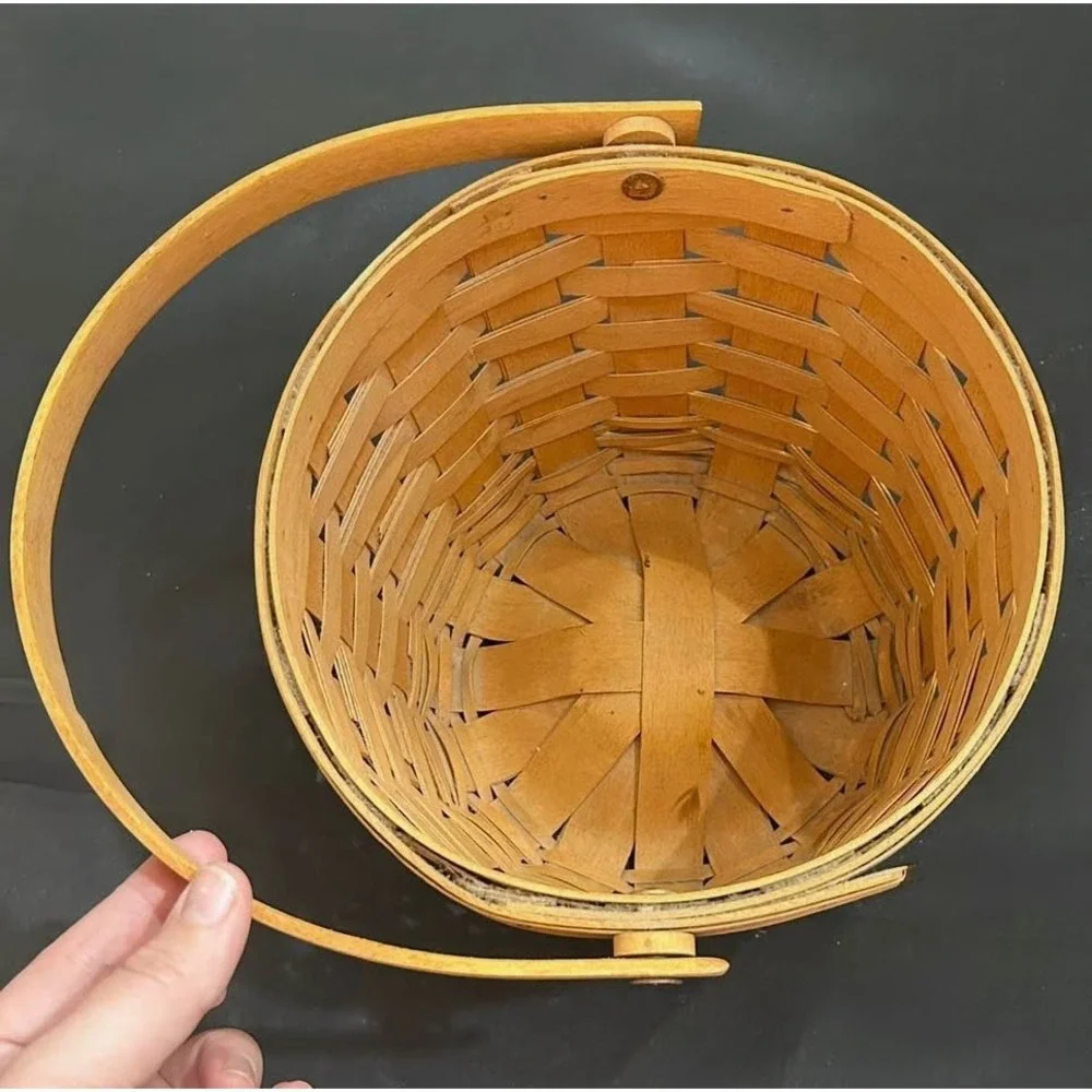 1995 Longaberger Small Gathering Basket Swing Handle Handwoven USA Basket EUC